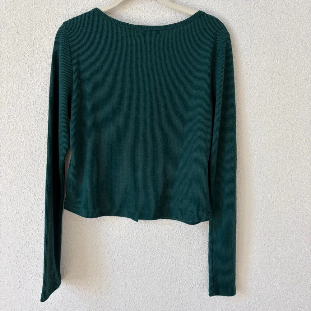 Z Supply Abigail Long Sleeve Top Noble Fir Size Medium Thermal Lounge Holiday - Picture 3 of 8